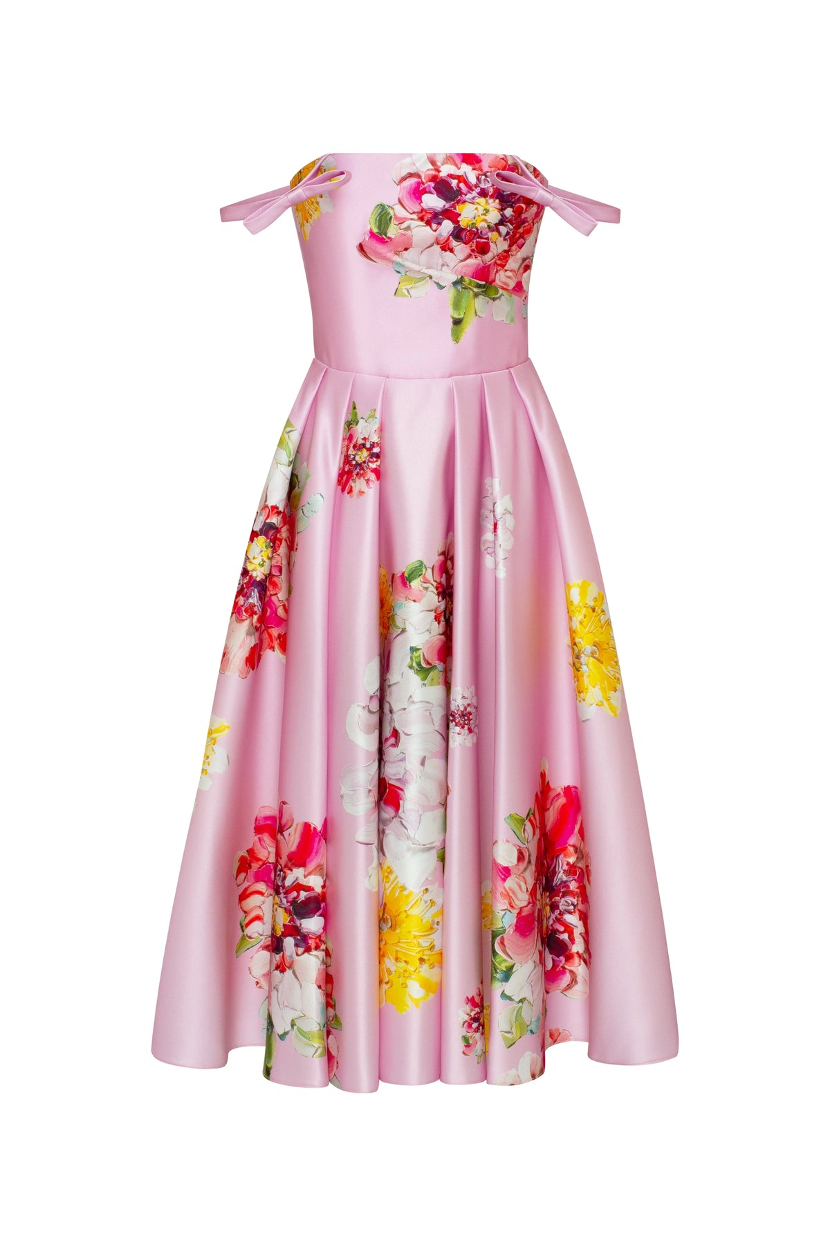 Tea length pastel pink floral dress Glow Up