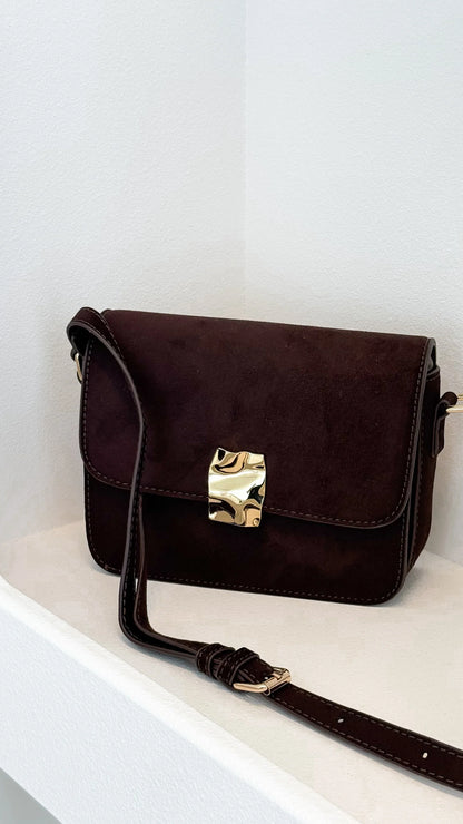 Chelsea Cross Body Bag Chocolate Suede