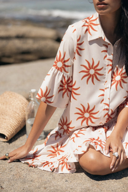 Ren Long Sleeve Mini Dress Soleil