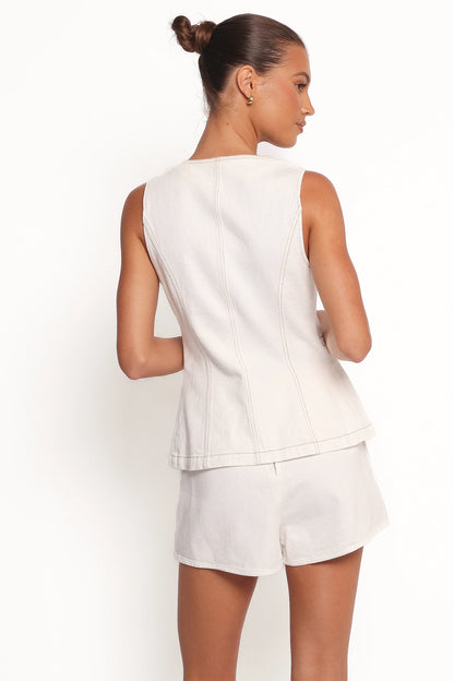 Kristy Denim Vest White