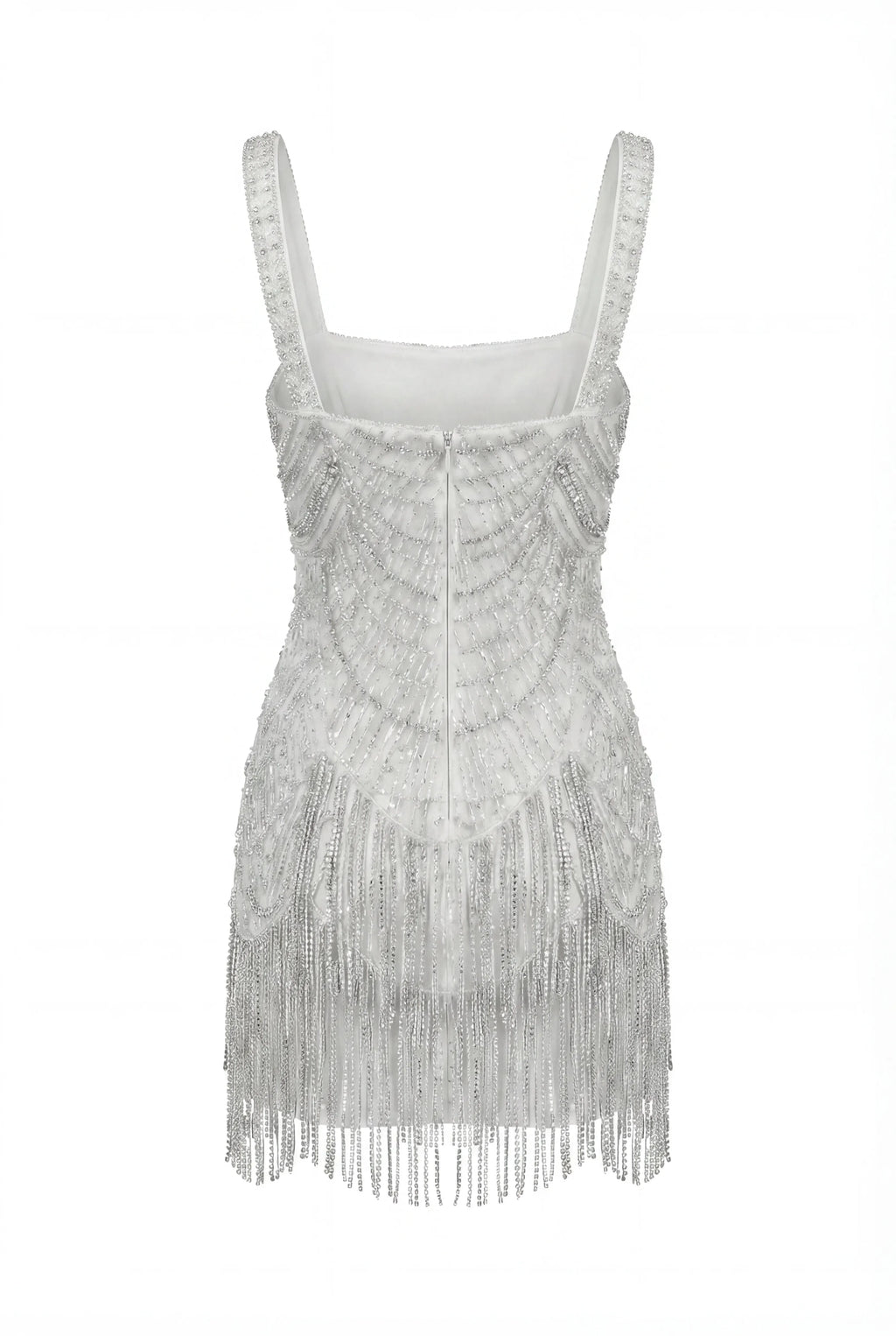 Ivory Embellished Lace Mini Dress