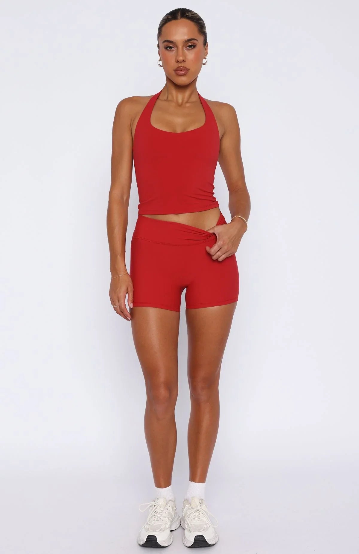 Shift Mid Rise Shorts 35 Cherry Red