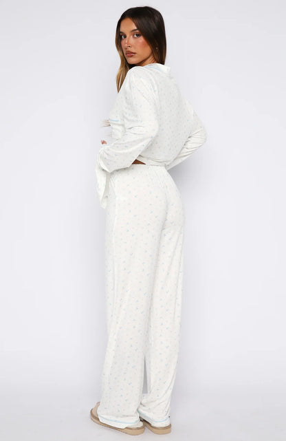 Airplane Mode Modal Wide Leg Pyjama Pants Bluebell Blossom