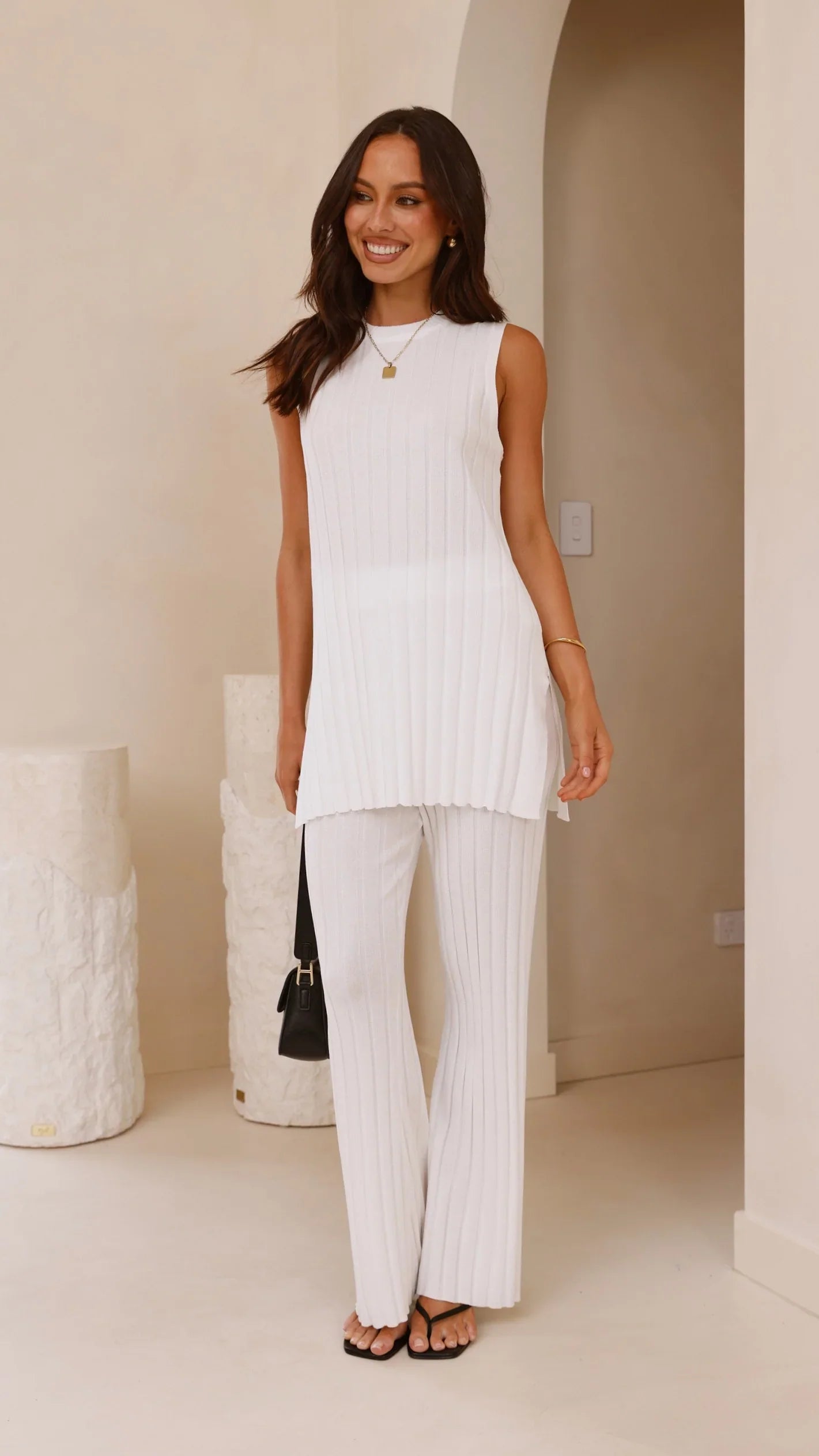 Megan Knit Top White