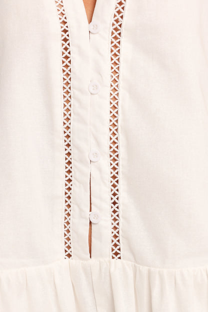 Hart Long Sleeve Mini Dress White