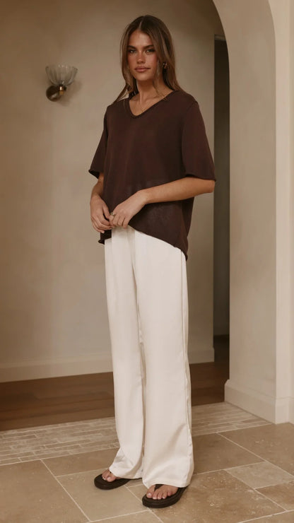 Spring Scoop Neck Tee Chocolate