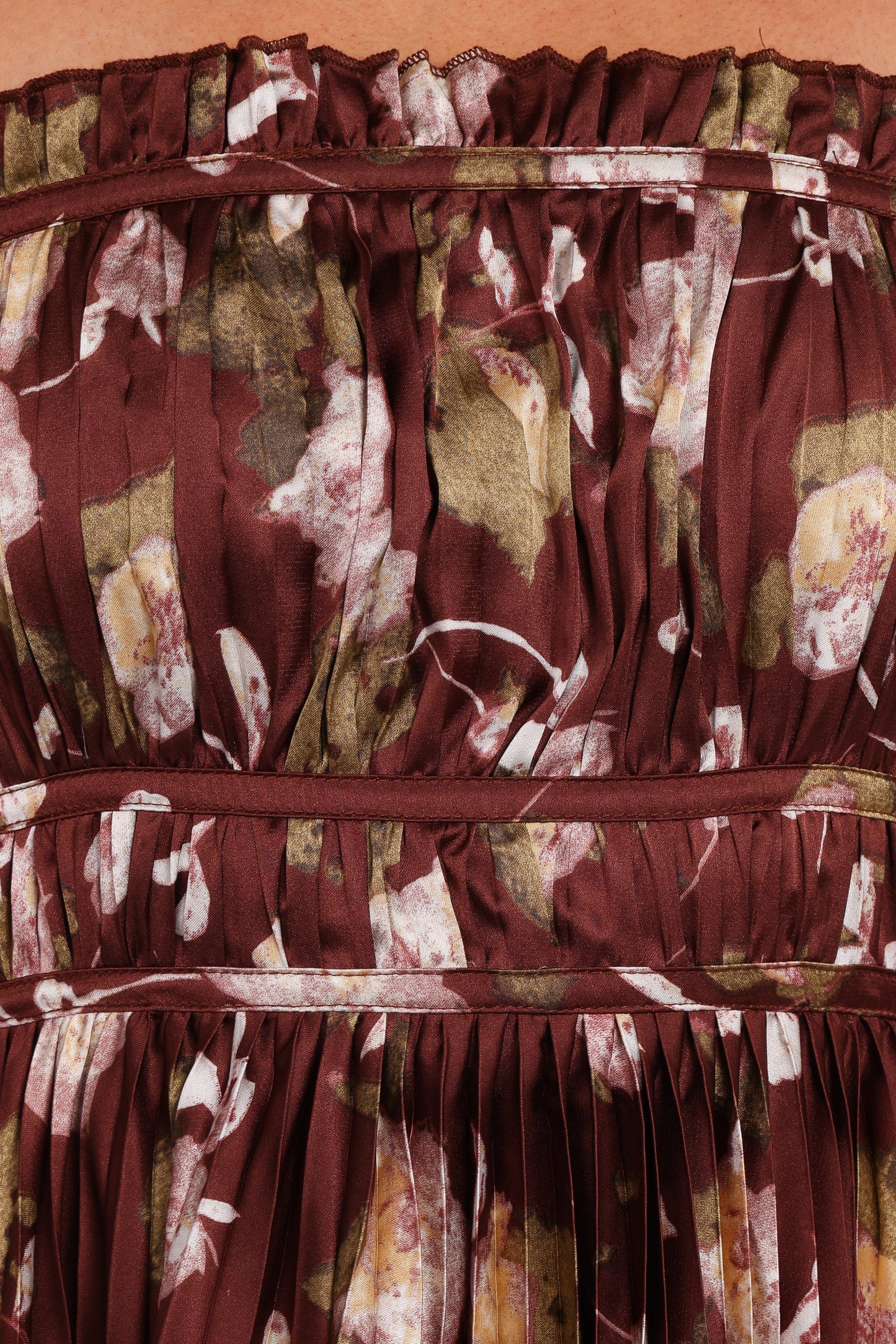 Angelique Strapless Maxi Dress Brown Floral