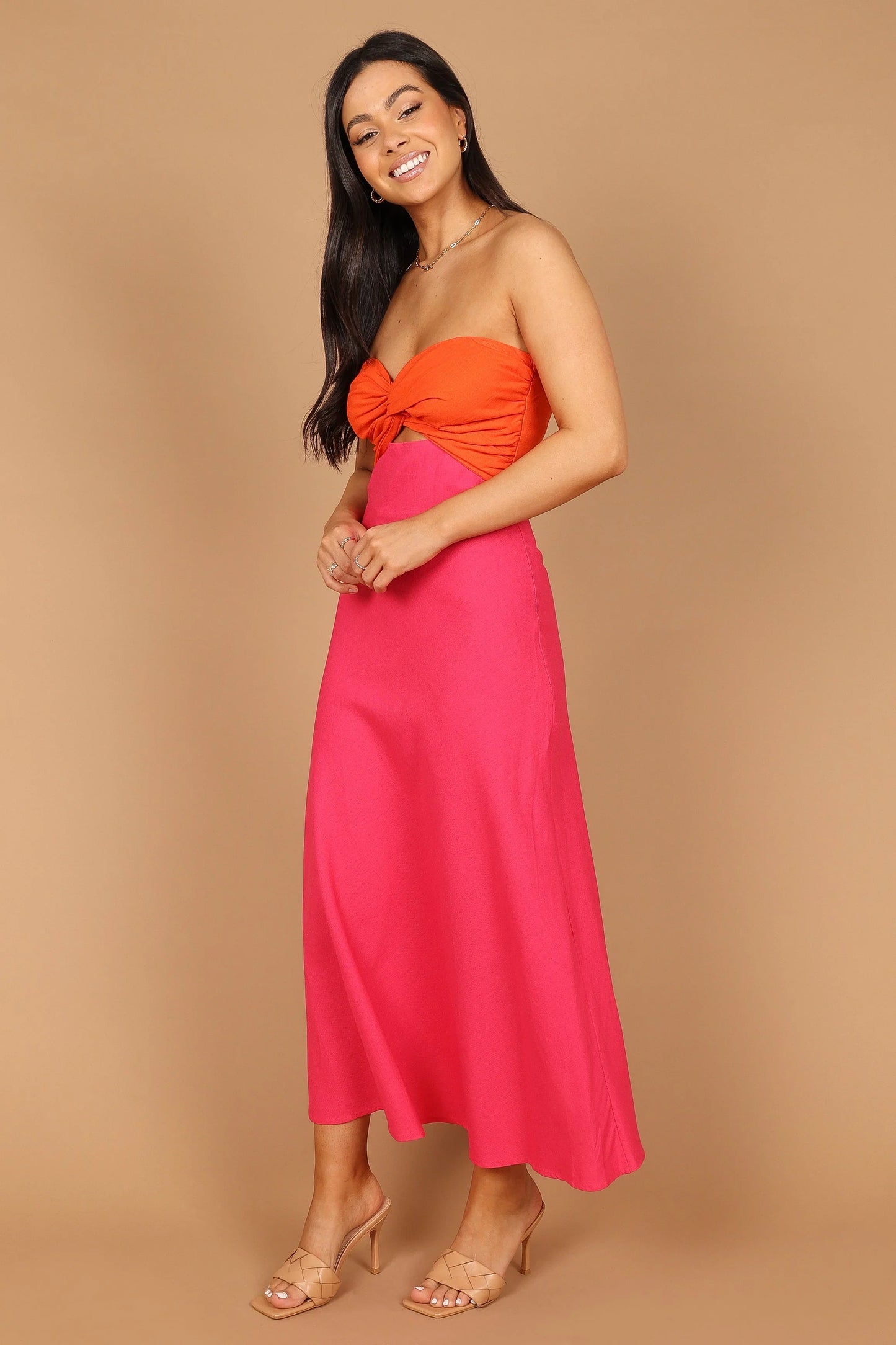 Rosetta Dress Fuchsia Orange