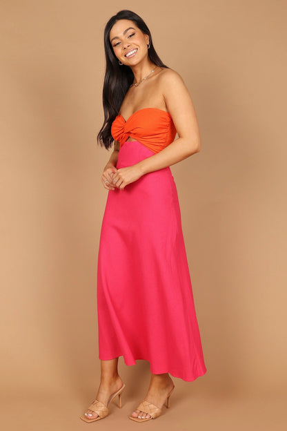 Rosetta Dress Fuchsia Orange