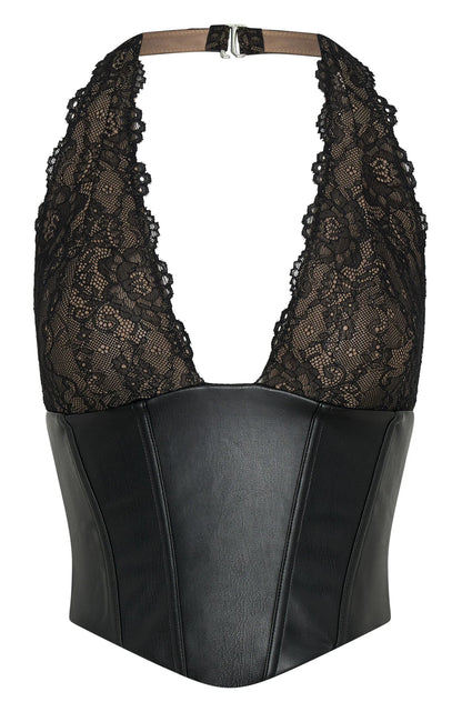 Dreams And Delights PU Bustier Black