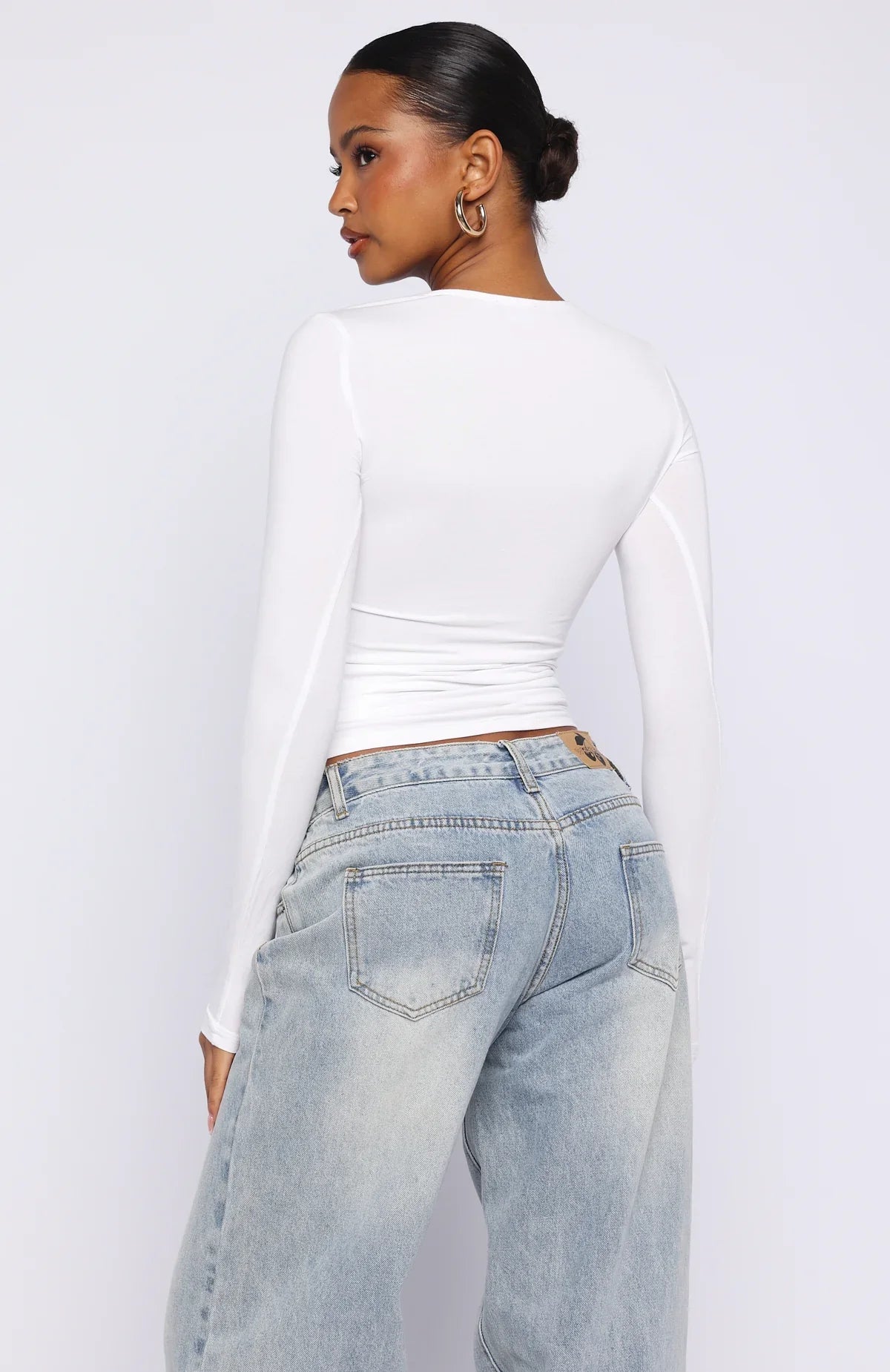 Only For Tonight Long Sleeve Top White