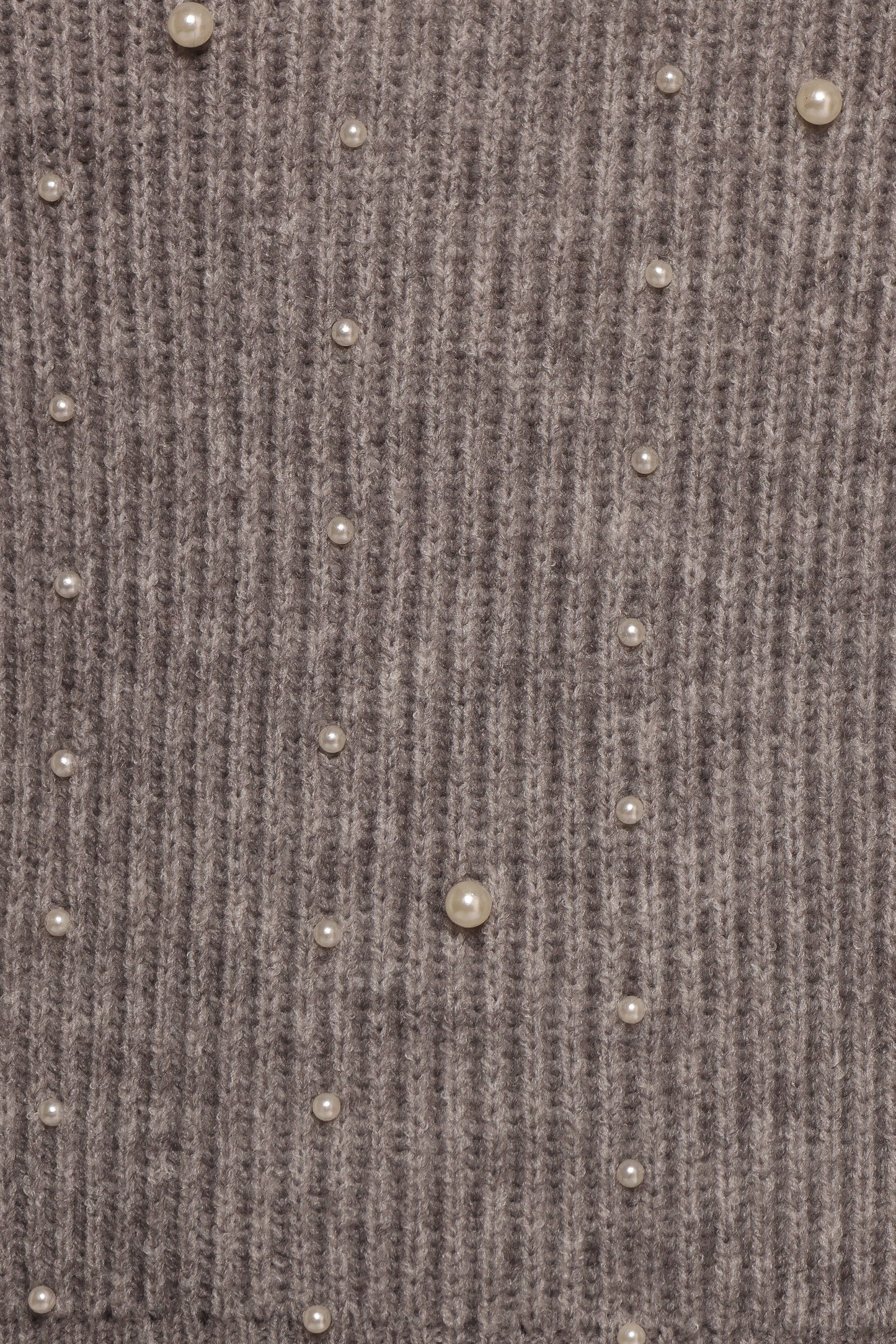 Makena Pearl Detail Knit Sweater Heather Grey
