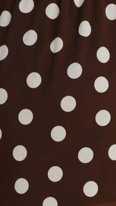Onella Semi Sheer Maxi Skirt Chocolate White Polka Dot