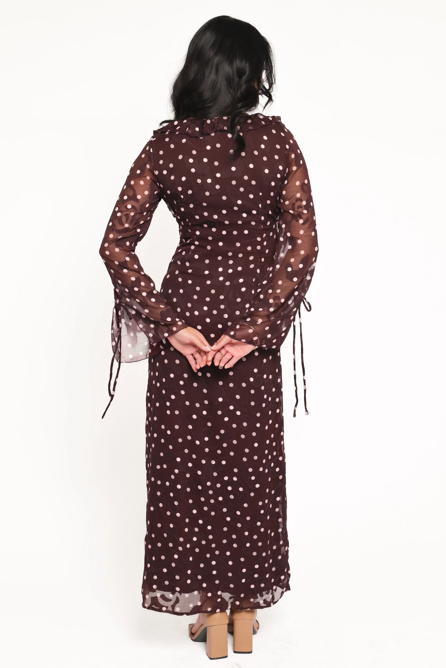 Delta Maxi Dress Plum Polka Dot