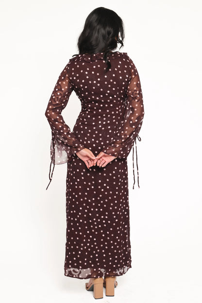 Delta Maxi Dress Plum Polka Dot