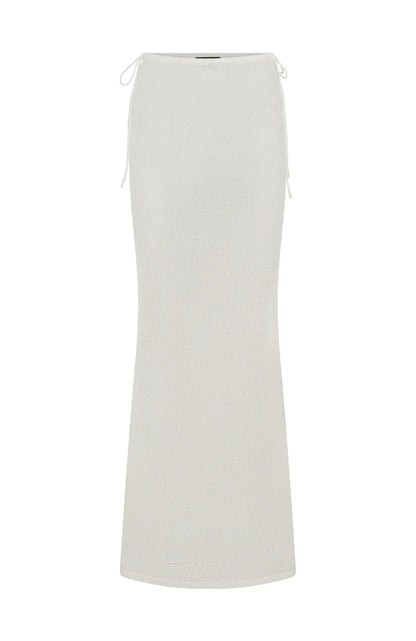 Costa Del Sol Knit Maxi Skirt White