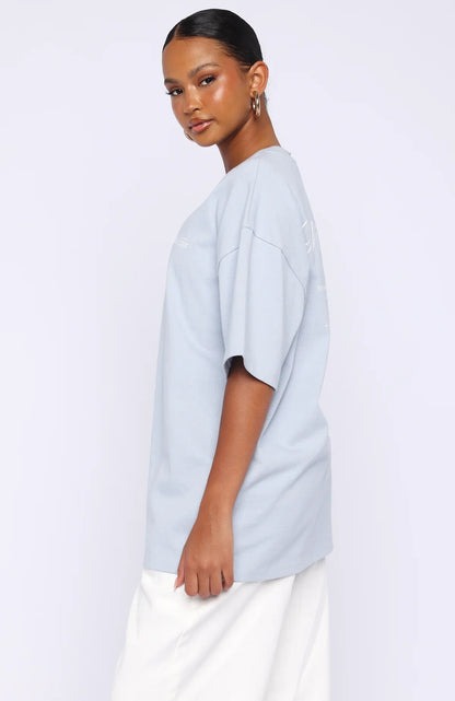 At Second Glance Oversized Tee Light Blue