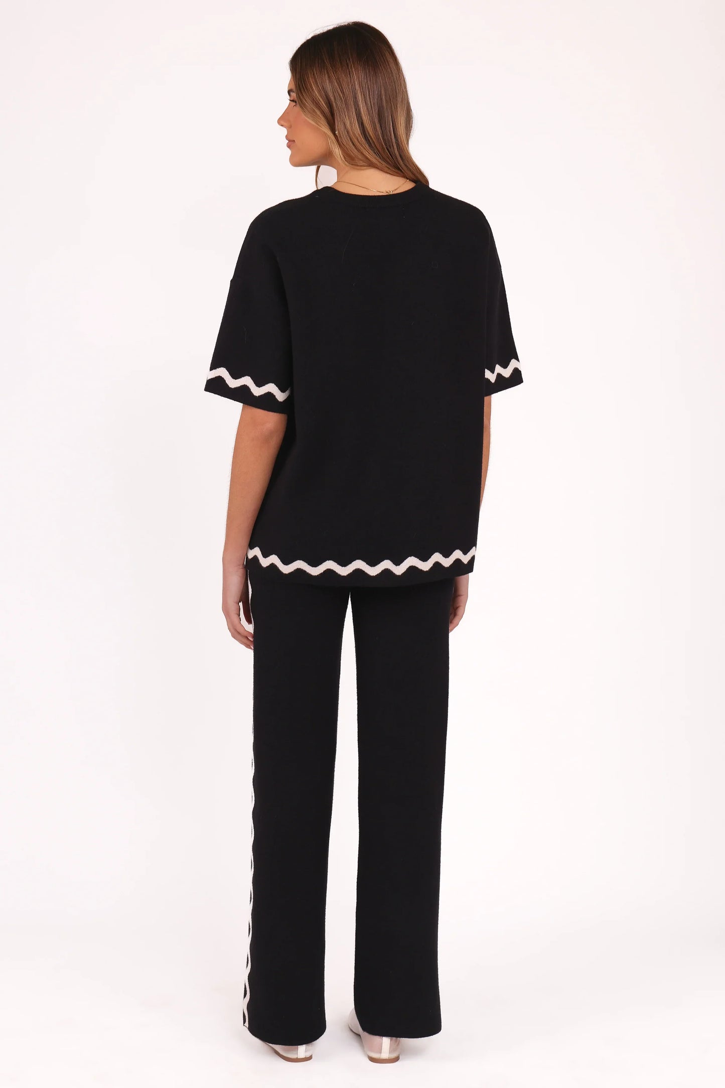 Vespa Knitted Tee Black White