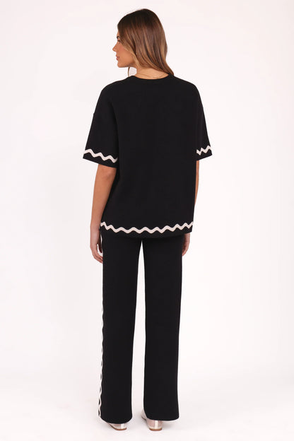Vespa Knitted Tee Black White