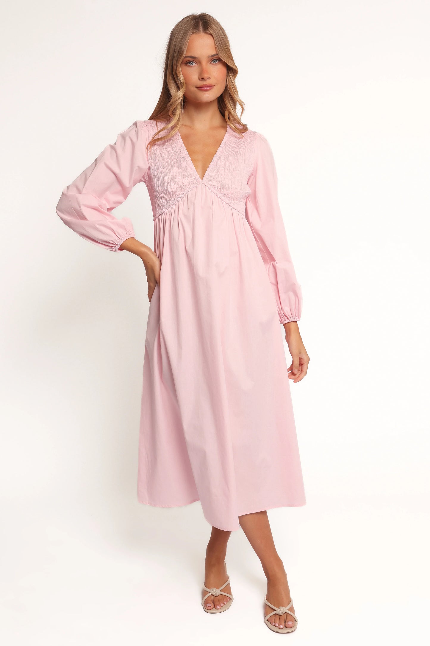 Ilyana Long Sleeve Maxi Dress Pink