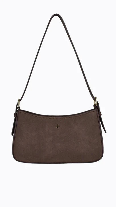 Lilu Shoulder Bag Choc Suede
