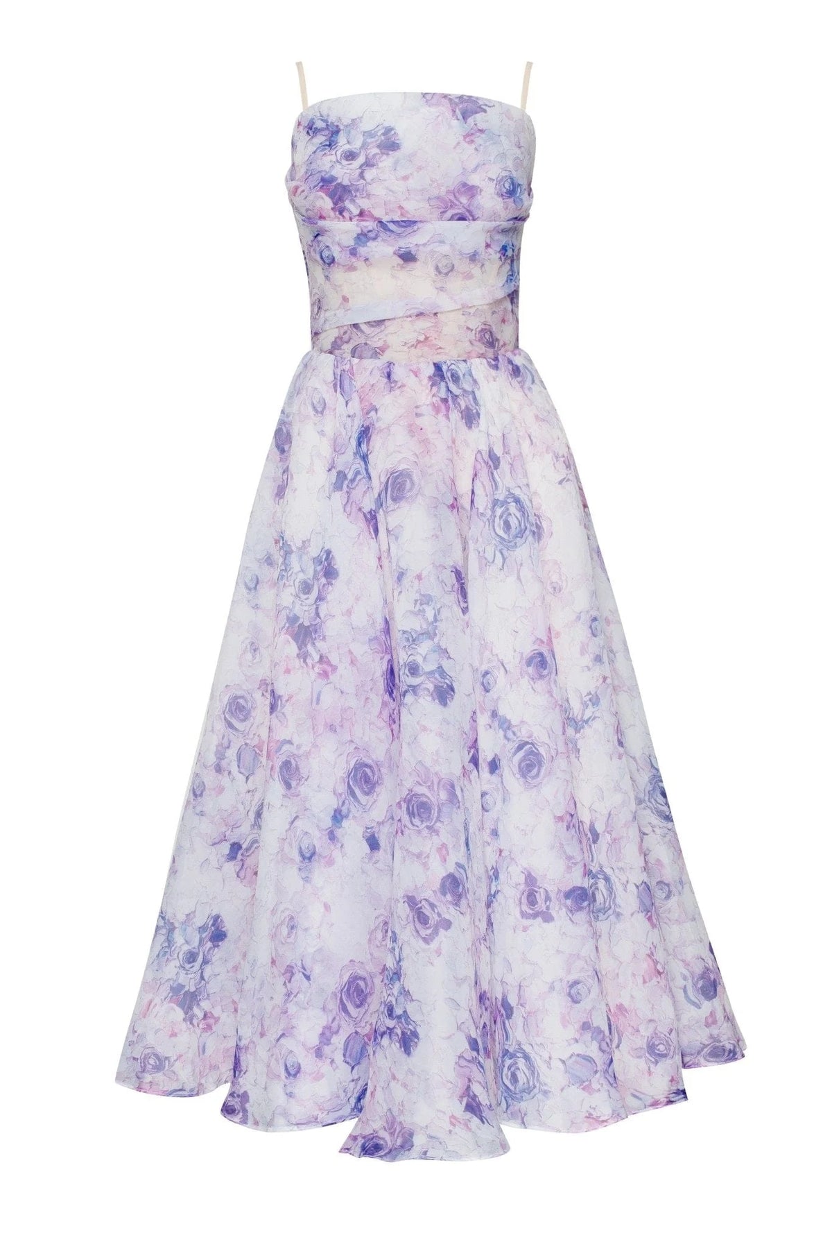 Blue Peony Tender spaghetti strap midi dress