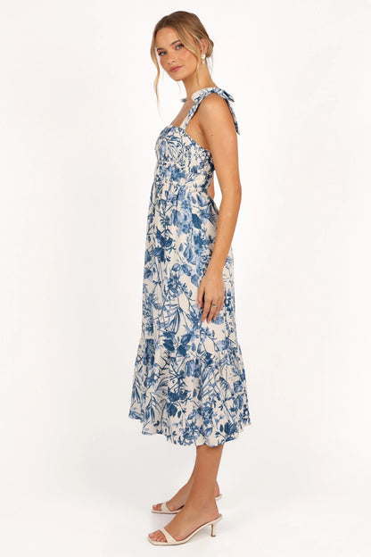Harlowe Midi Dress Porcelain Blue