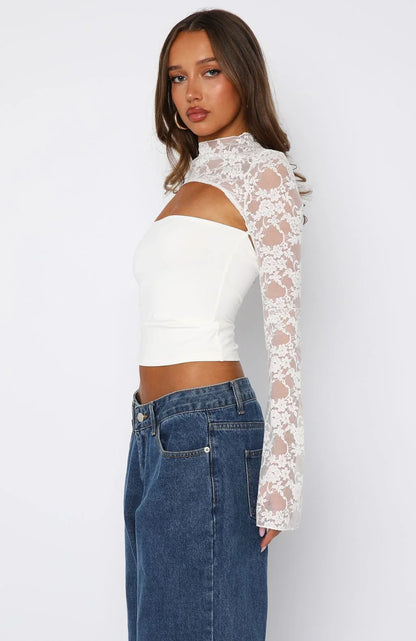 Devoted Love Long Sleeve Top White