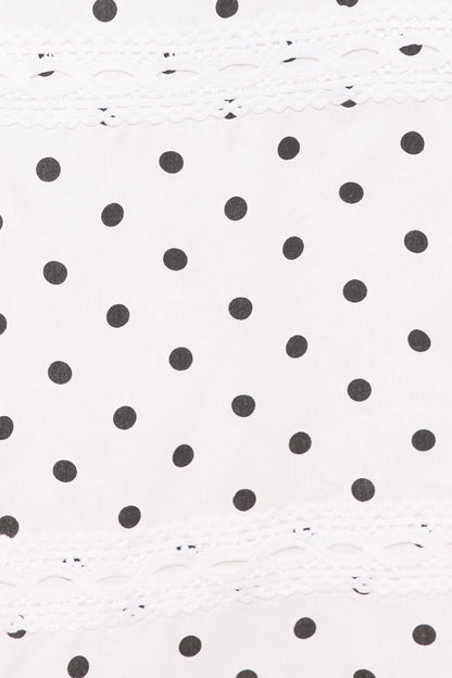 Lucia Tiered Midi Skirt White Polka Dot