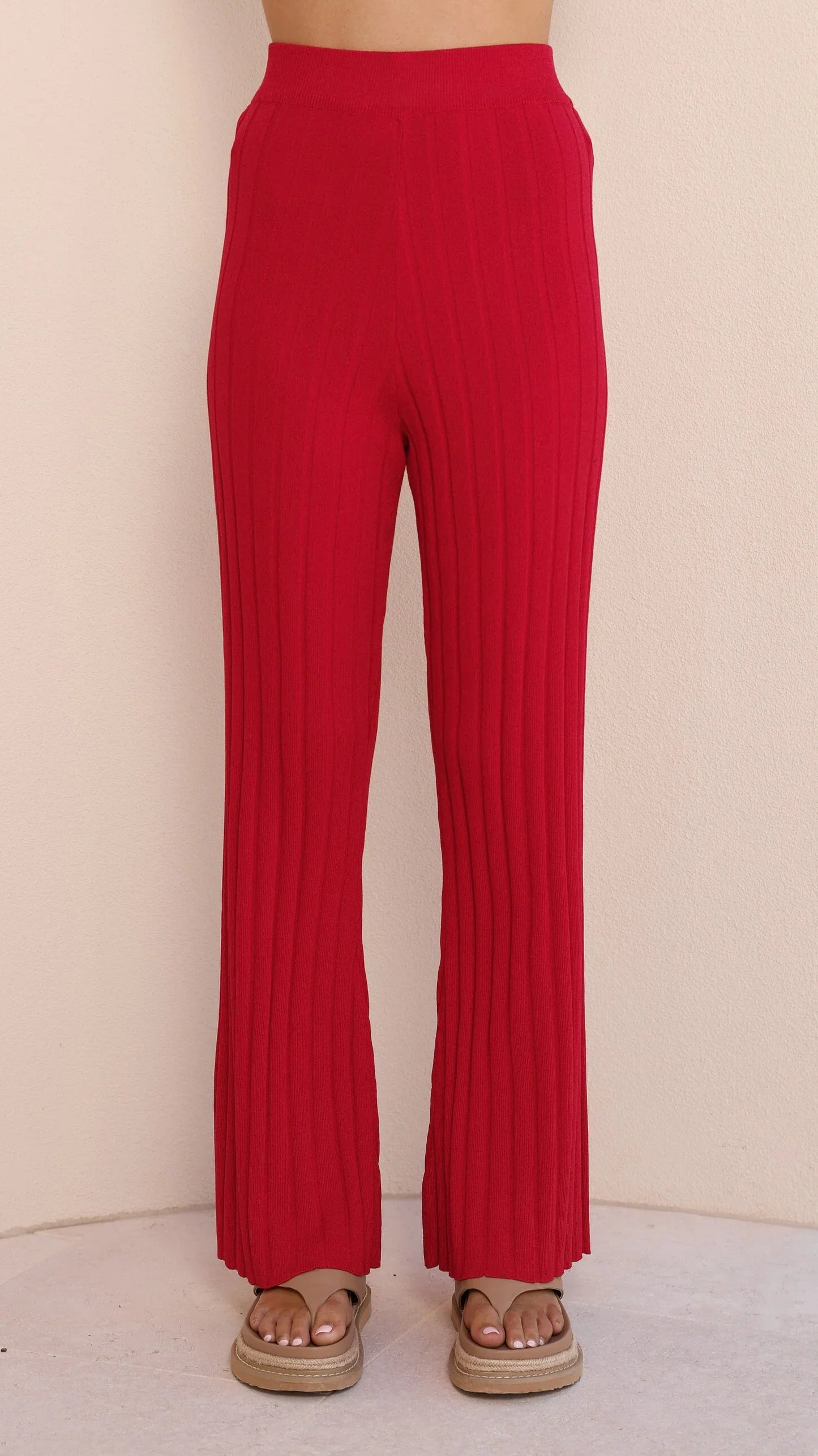 Megan Knit Pants Red