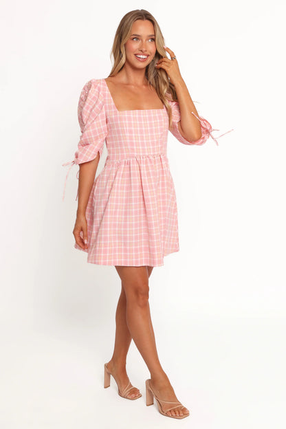 Siena Mini Dress Pink Check