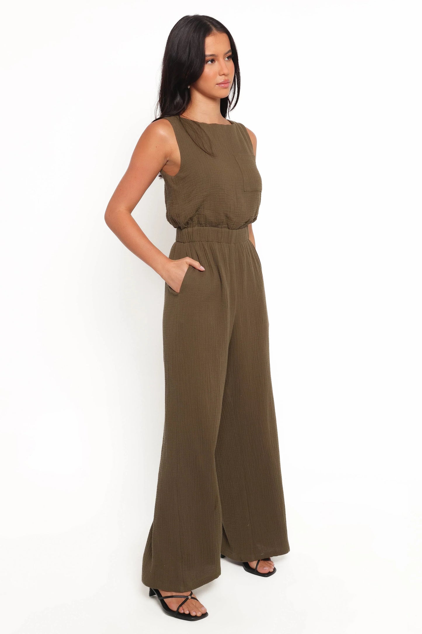 Brenna Cotton Jumpsuit Olive