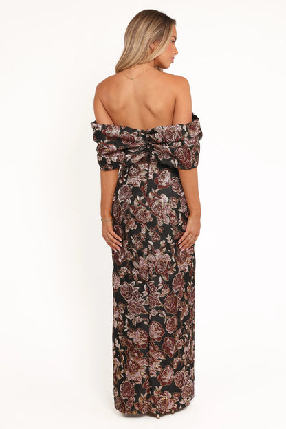 Lilia Maxi Dress Black Floral