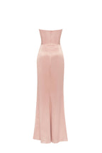 Fancy satin misty rose maxi dress Garden of Eden