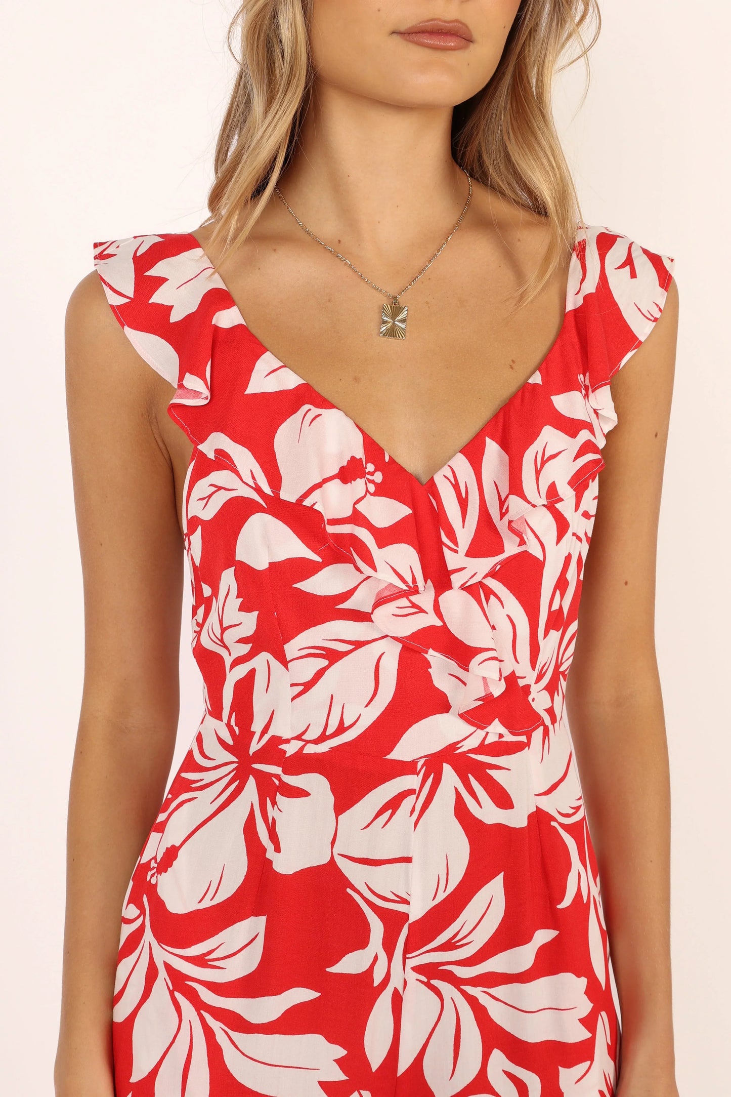 Parker Frill Jumpsuit Red