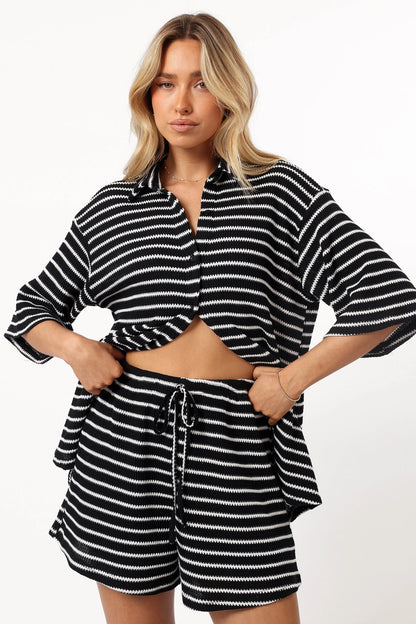 Linnea Short Set Black White