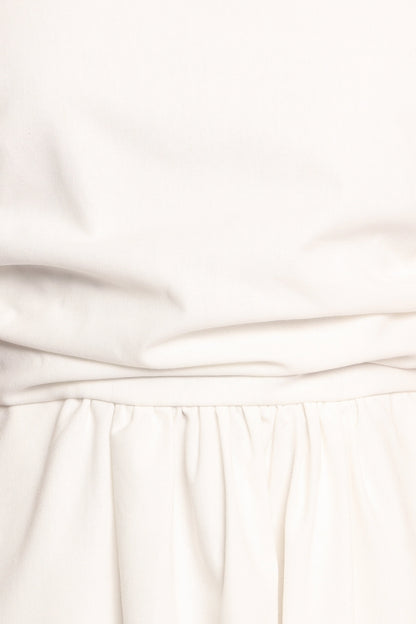 Clo Puff Sleeve Midi Dress White