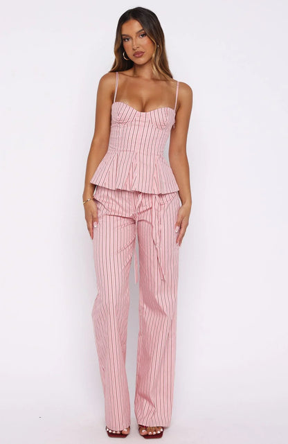 Tempt Me Not Pants Pink Stripe