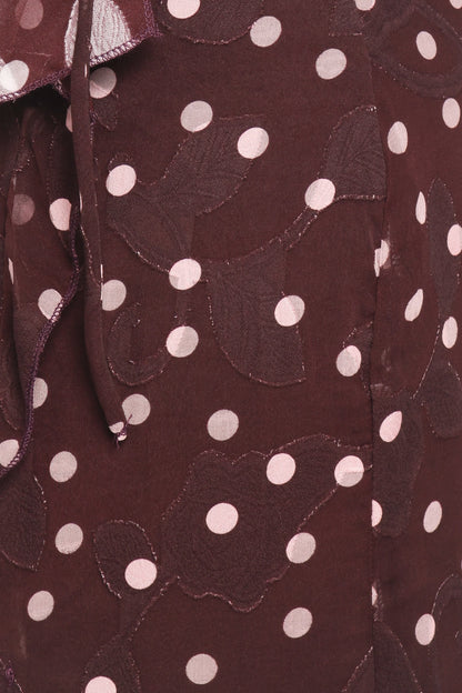 Delta Maxi Dress Plum Polka Dot
