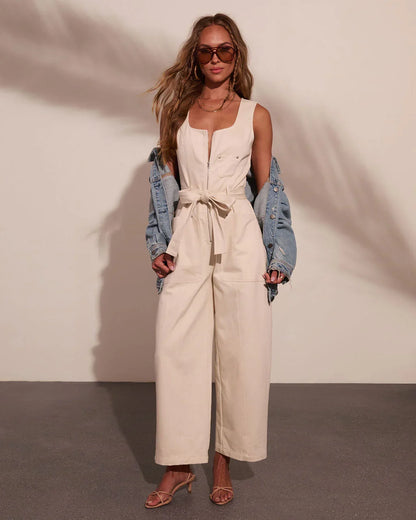 Desert Glowgirl Waist Tie Jumpsuit