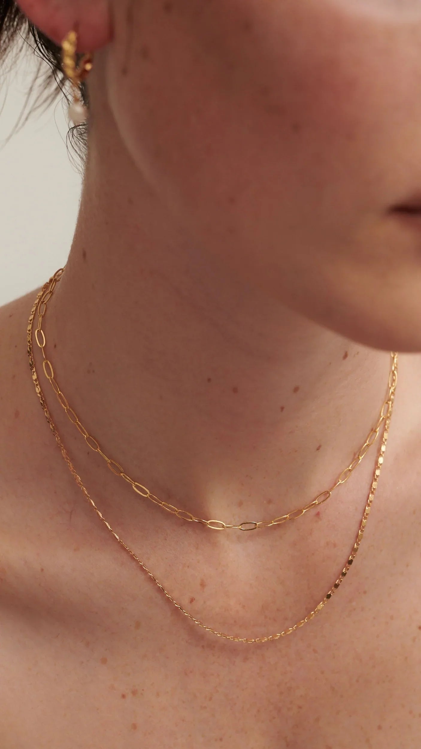 Fine Layered 18K Gold Plated Necklace Gold