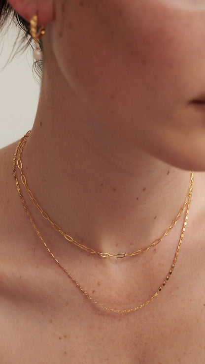 Fine Layered 18K Gold Plated Necklace Gold