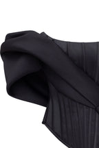 Spectacular structured boned corset in black Midnight Walk