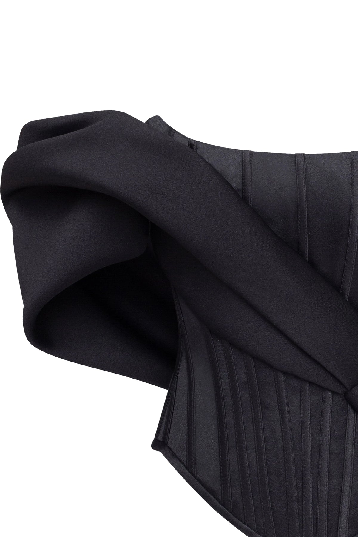 Spectacular structured boned corset in black Midnight Walk