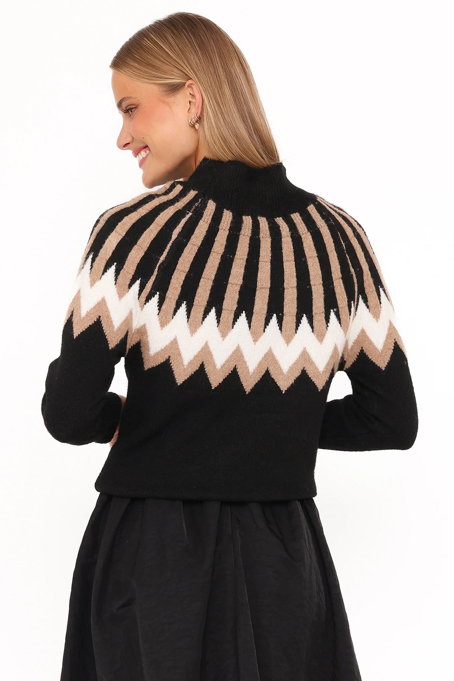 Donner Fairisle Mockneck Sweater Black
