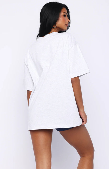 Starting Fresh Oversized Tee Grey Marle