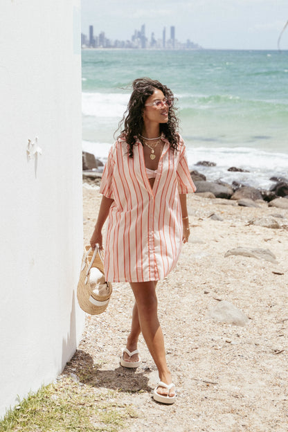 Norah Mini Dress Pink Stripe