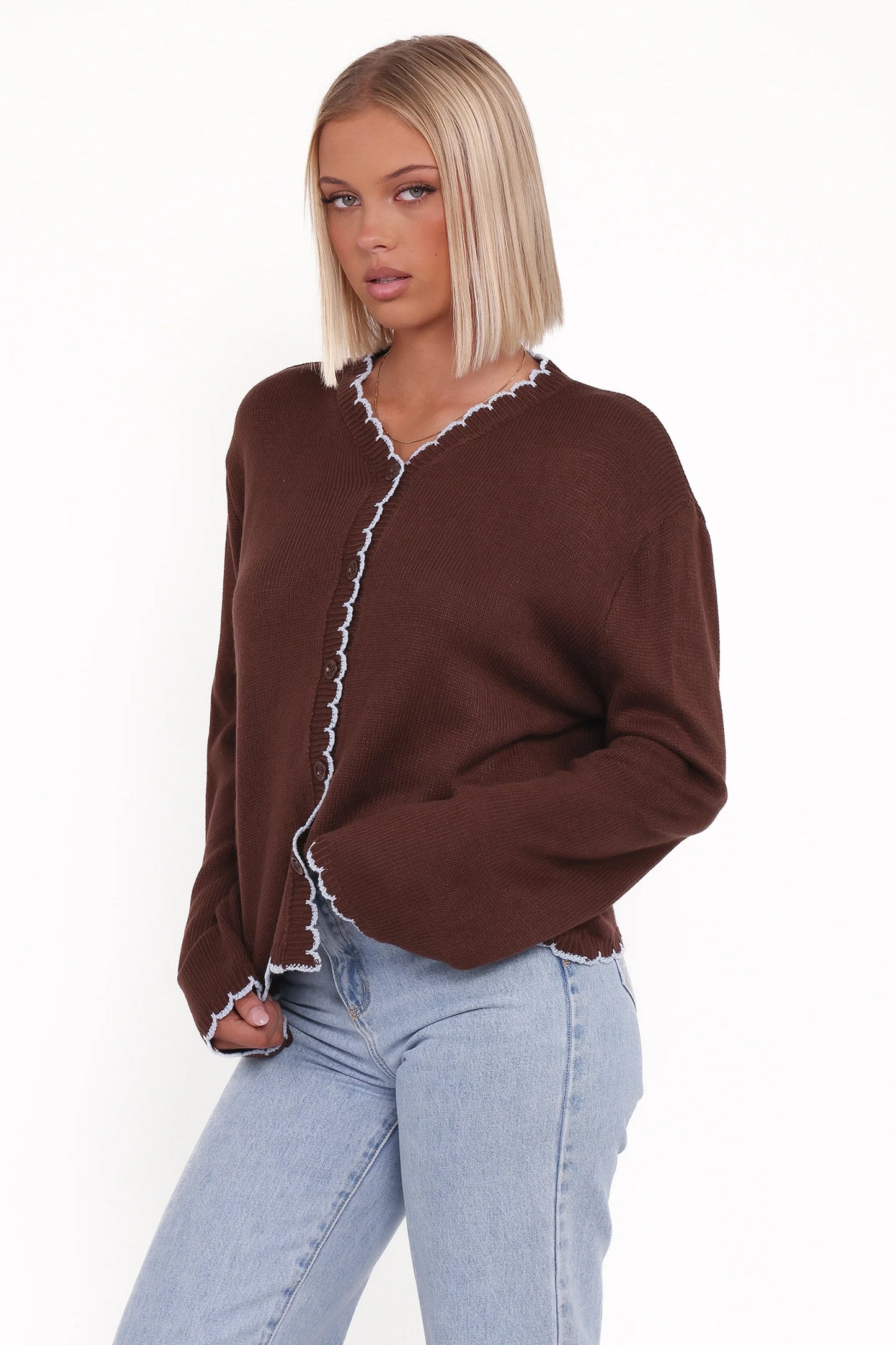 Ruby Knit Cardigan Brown