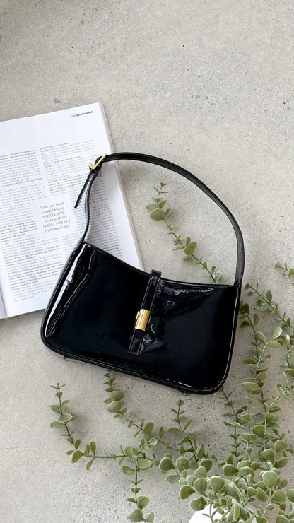 Clara Shoulder Bag Black Patent