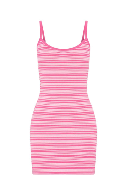 Ive Been Thinking Knit Mini Dress Pink Stripe